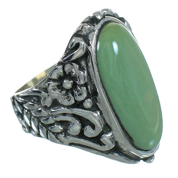 Genuine Sterling Silver Flower Turquoise Ring Size 5 RX87296